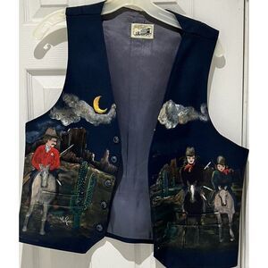 LaRae Hand Painted Signed '64 Angels Flight Vest Western Theme